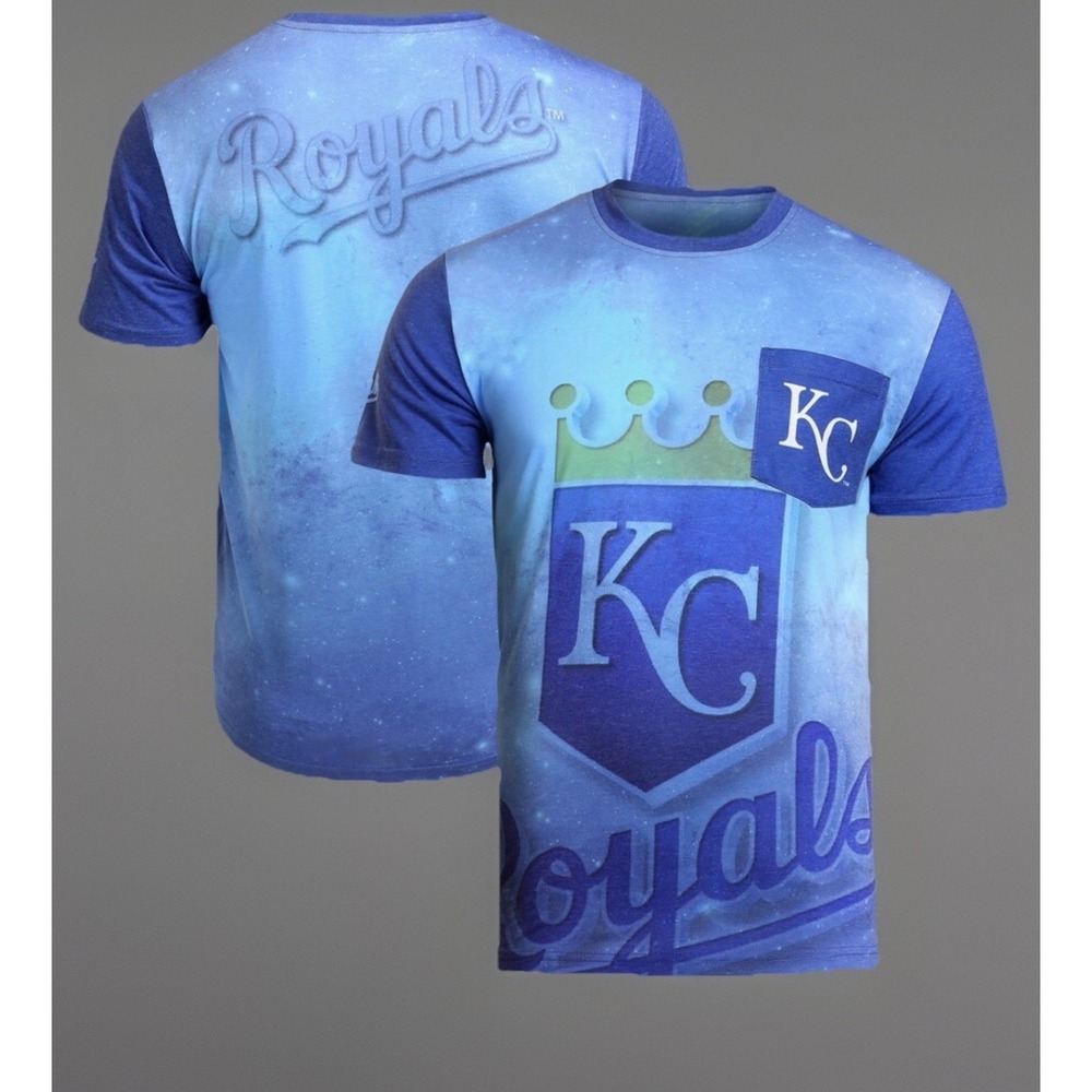 Kansas City Royals Shirt‎ Mens XL Light Blue/Royal Team Pocket T-Shirt